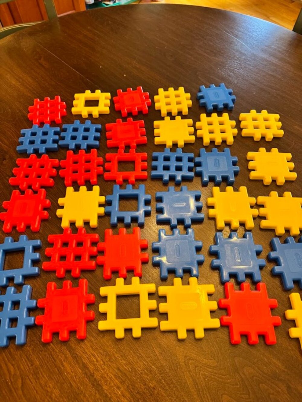Vintage Set of 35 Little Tikes Wee Waffle Blocks